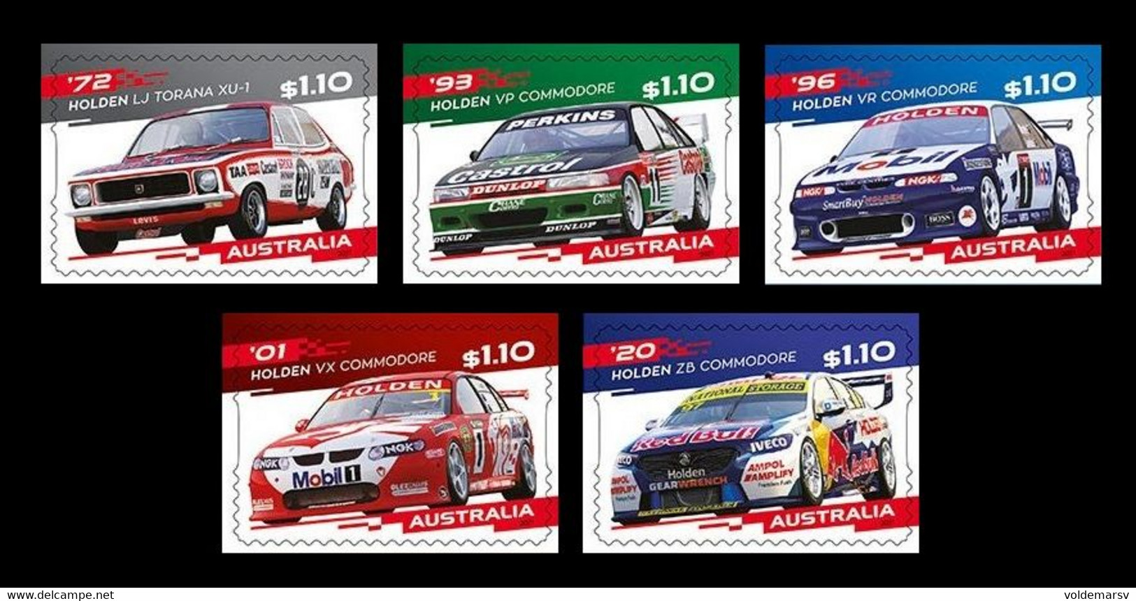 Australia 2021 Mih. 5382/86 Holden Race Cars (self-adhesive) MNH ** - Nuovi