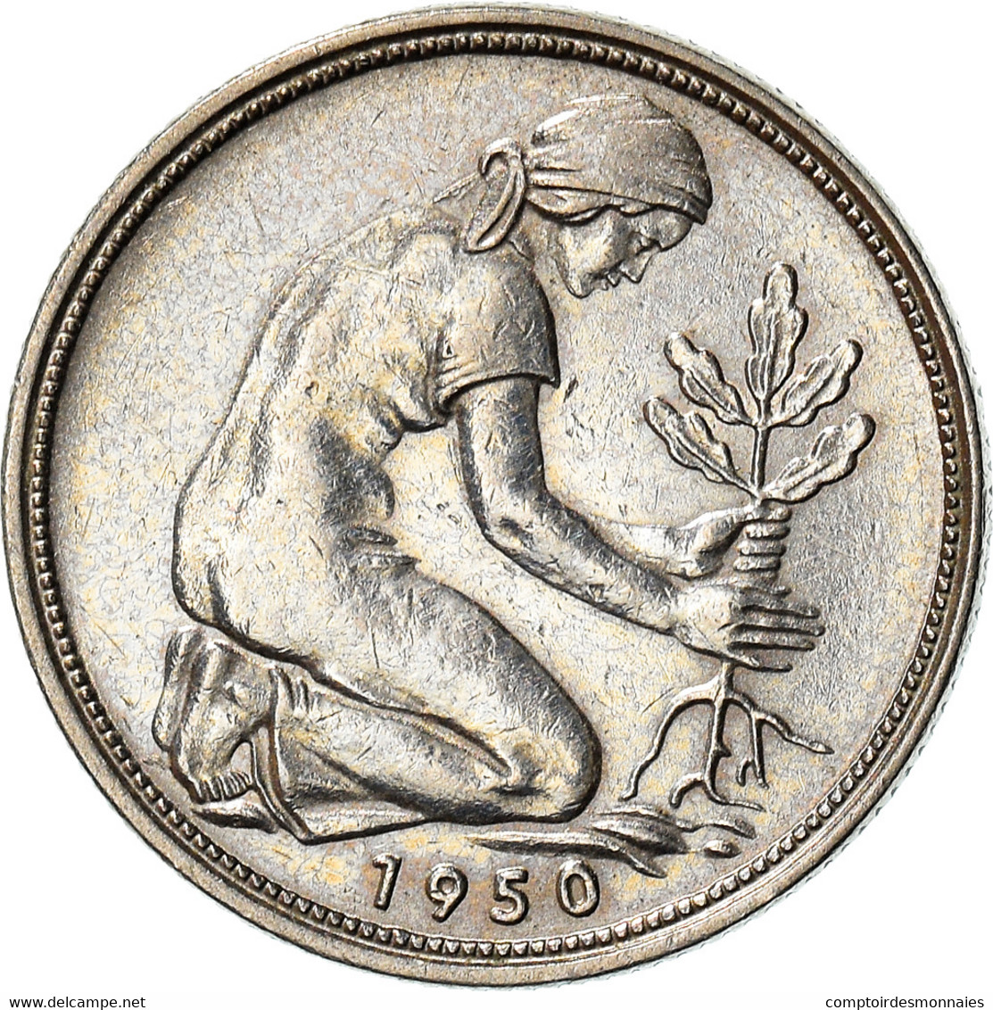 Monnaie, République Fédérale Allemande, 50 Pfennig, 1950, Hamburg, TTB+ - 50 Pfennig