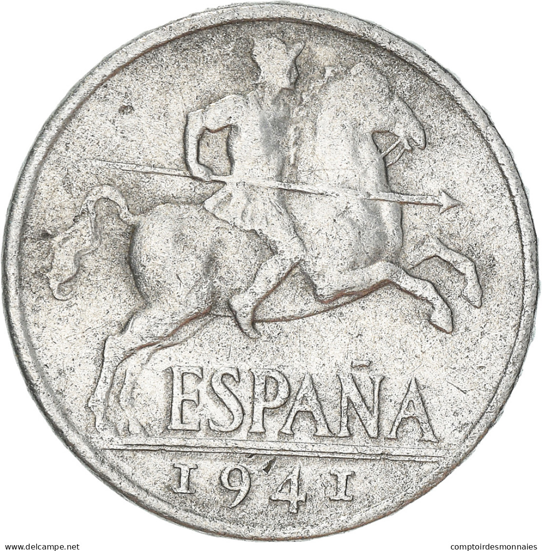 Monnaie, Espagne, 10 Centimos, 1941, TB+, Aluminium, KM:766 - 10 Centiemen