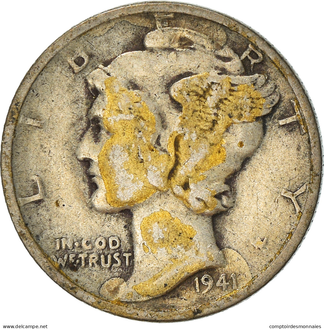 Monnaie, États-Unis, Mercury Dime, Dime, 1941, U.S. Mint, Philadelphie, B+ - 1916-1945: Mercury