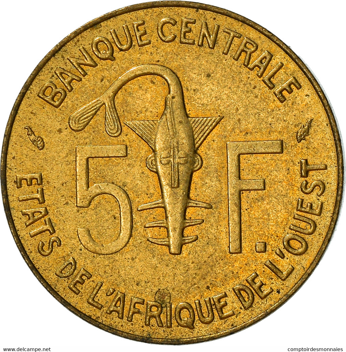 Monnaie, West African States, 5 Francs, 1987, TB+, Aluminum-Nickel-Bronze, KM:2a - Elfenbeinküste