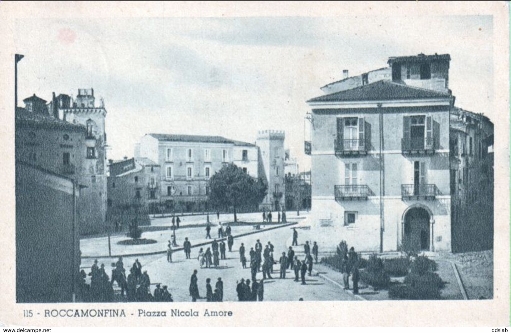 Roccamonfina (Caserta) - 1939 - Piazza Nicola Amore Lato Nord-est Animata - Caserta