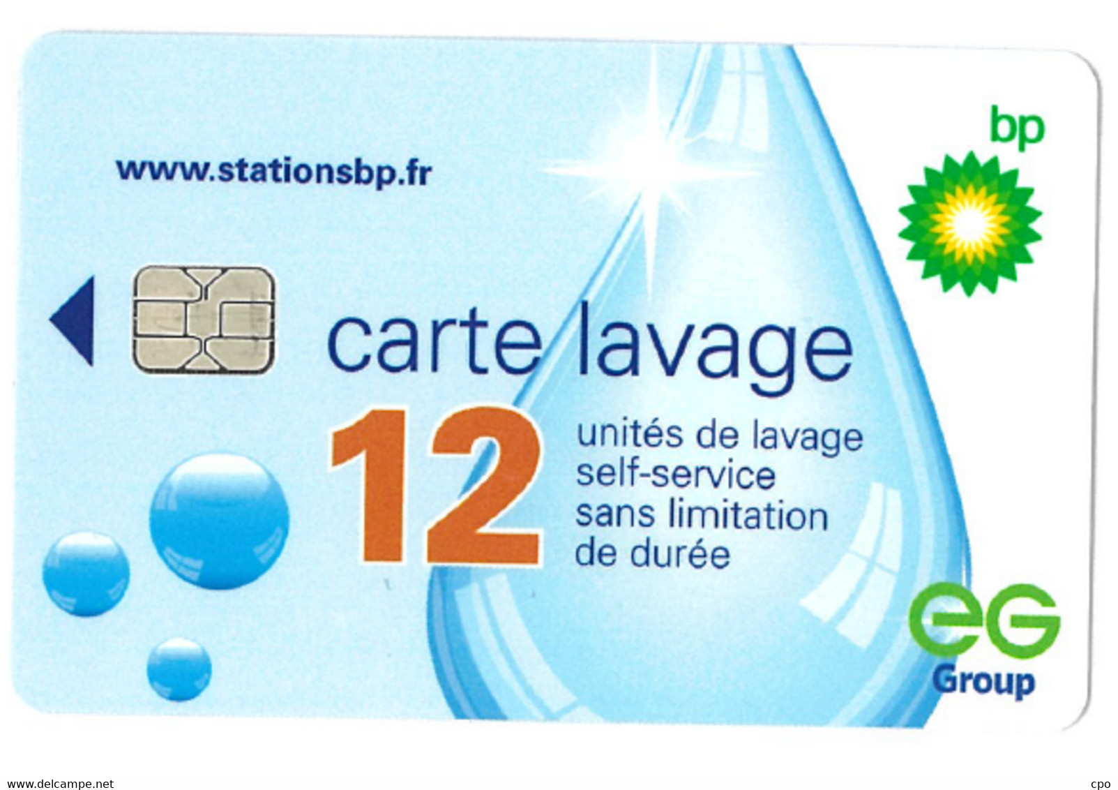 # Carte A Puce Portemonnaie  Lavage BP - EG Group - Goutte - 12u Puce? - Tres Bon Etat - - Car-wash