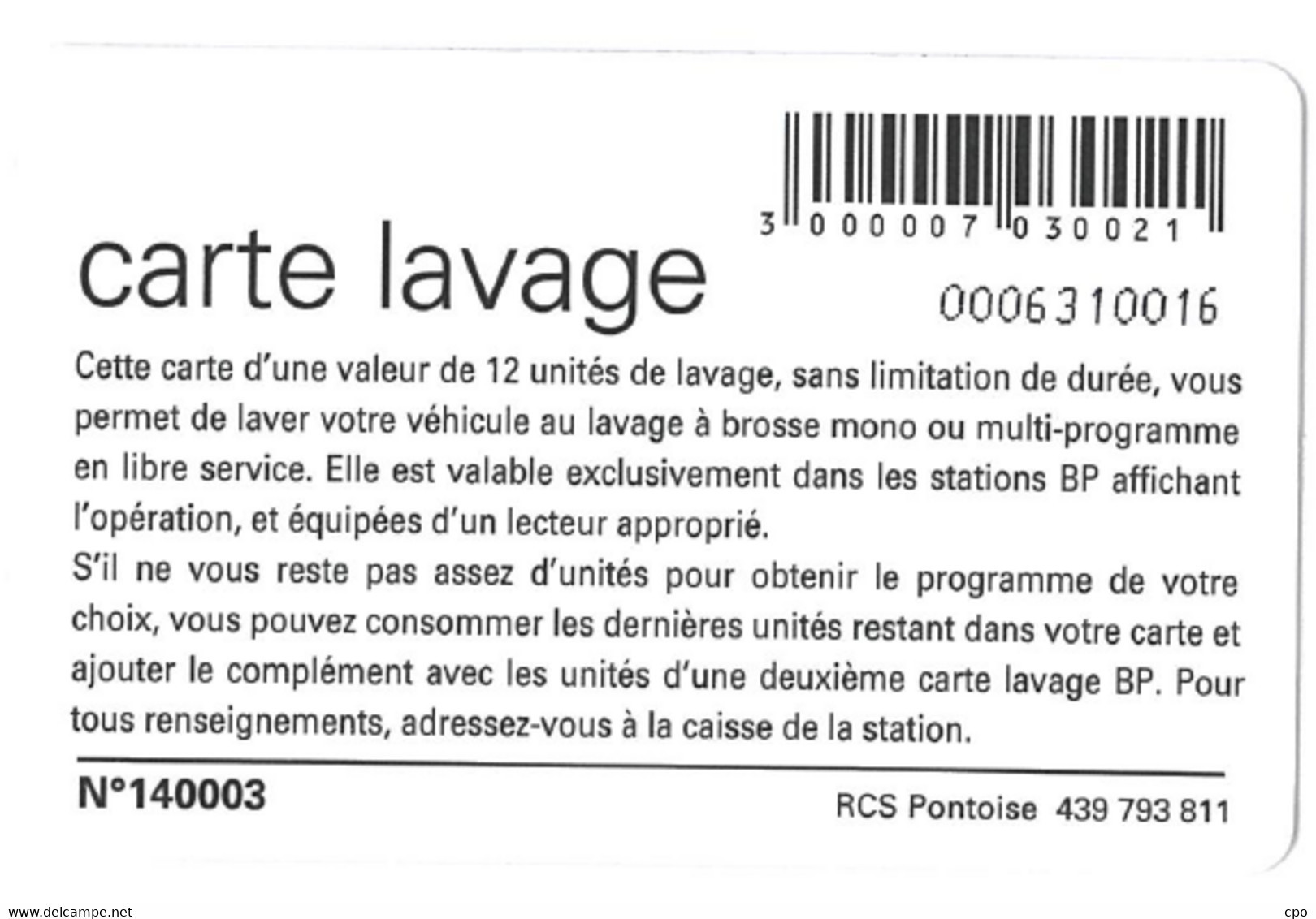 # Carte A Puce Portemonnaie  Lavage BP - EG Group - Goutte - 12u Puce? - Tres Bon Etat - - Car Wash