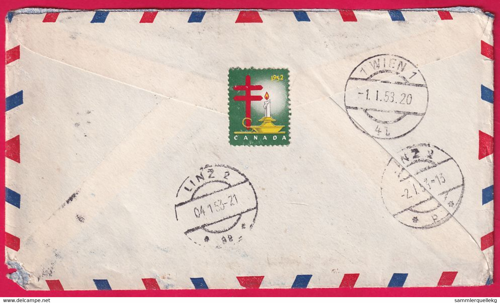 Kanada Brief Etwas Gebraucht, Gelaufen 1952/53 (Nr. 100) - 1903-1954 De Koningen