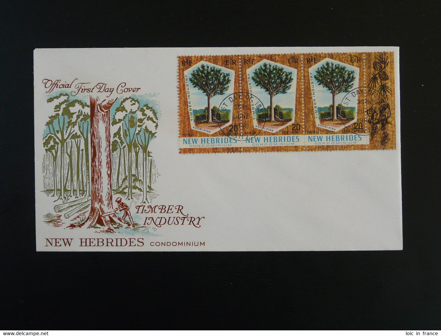 FDC Industrie Du Bois Wood Timber New Hebrides 1969 - FDC