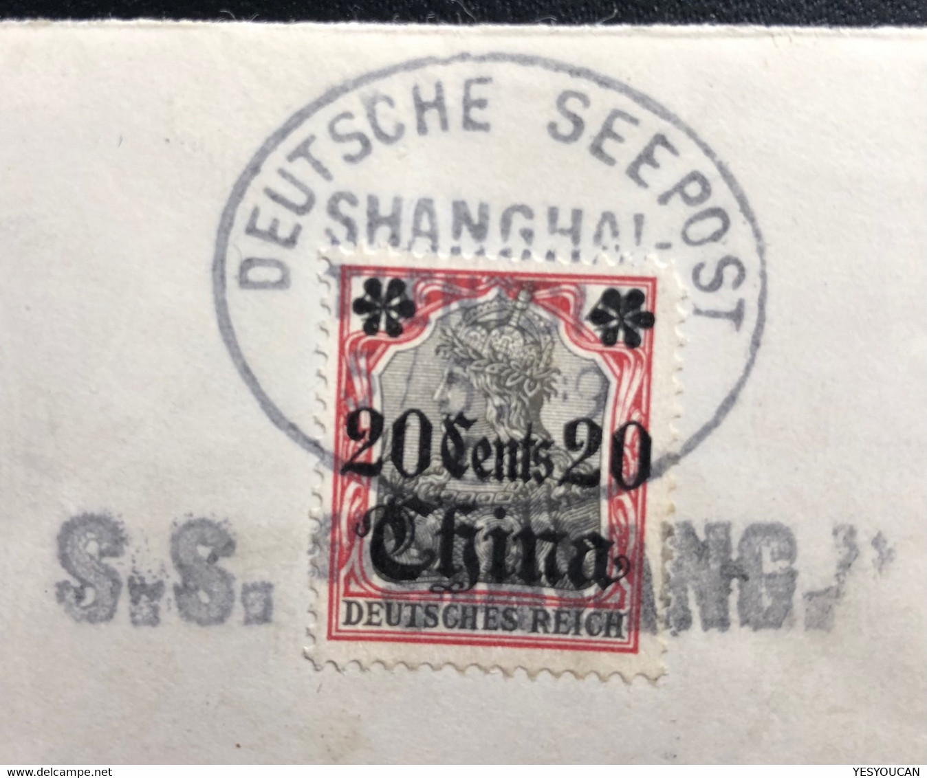 RR ! „DEUTSCHE SEEPOST SHANGHAI TIENTSIN 1909“ SS SIKIANG Brief (Deutsche Post China Rare Ship Mail Cover Chine Lettre - Deutsche Post In China