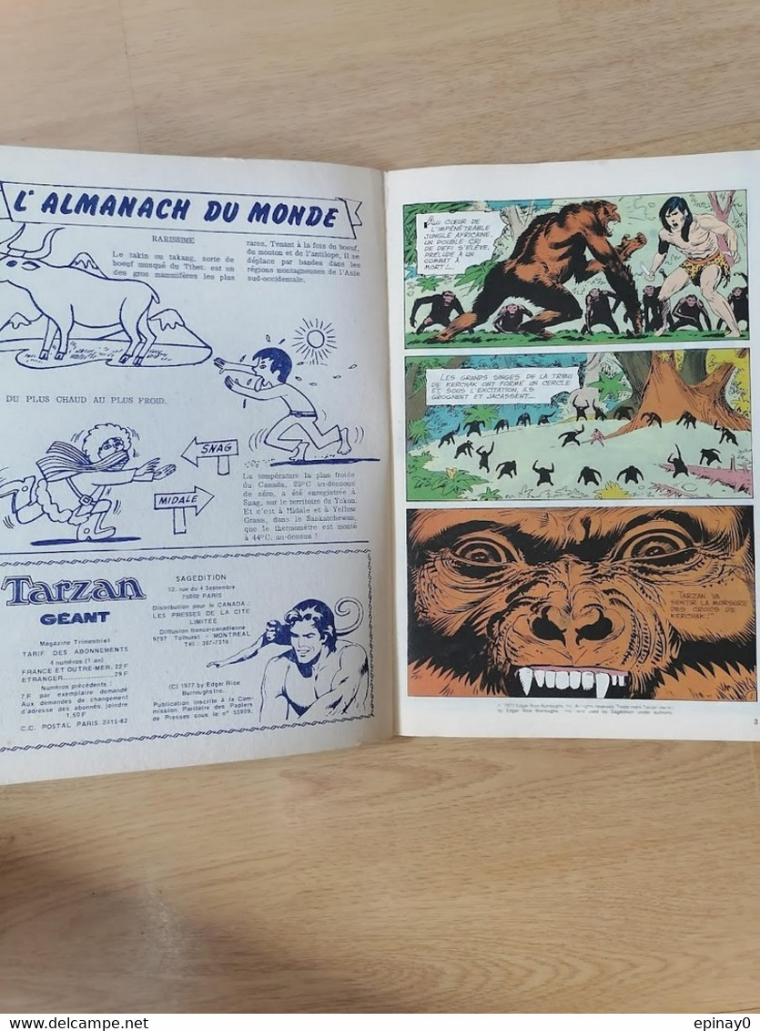 TARZAN  Geant N° 34 - Année1977 - Le Seigneur De La Jungle - EDGAR RICE BURROUGHS - Tarzan