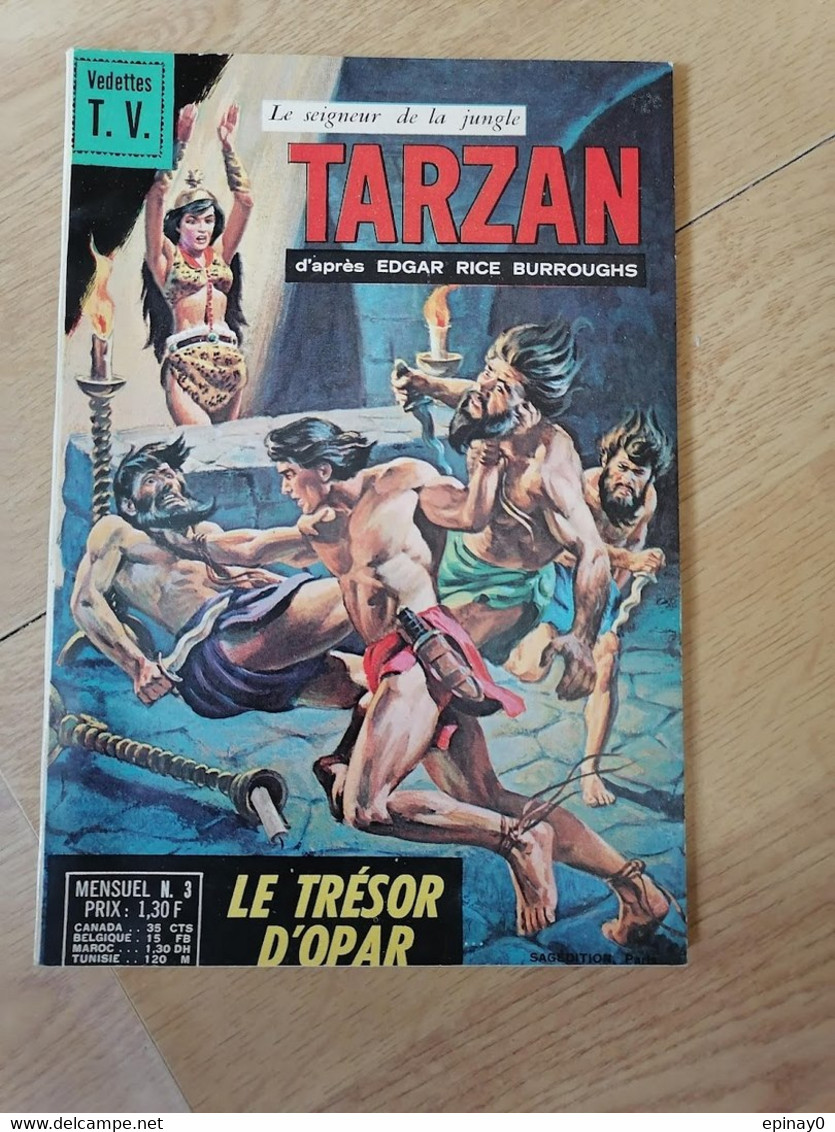 TARZAN - Vedettes T.V N° 3 - Année1968 - LE TRESOR D'OPAR - éléphant - Le Seigneur De La Jungle - EDGAR RICE BURROUGHS - Tarzan