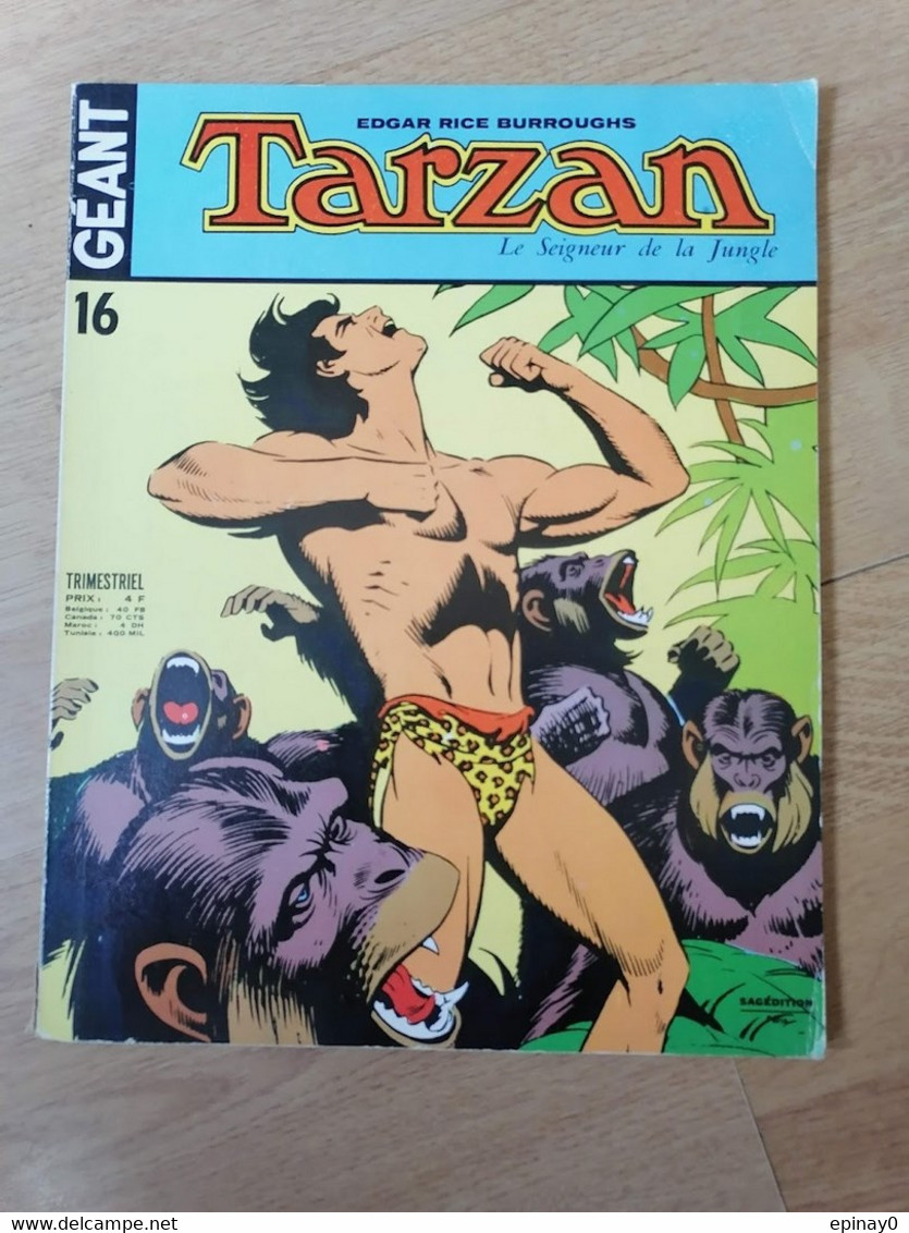 TARZAN - GEANT N° 16 - Année1973 - PAL UL DON LE ROYAUME DU PASSE - Le Seigneur De La Jungle - EDGAR RICE BURROUGHS - Tarzan