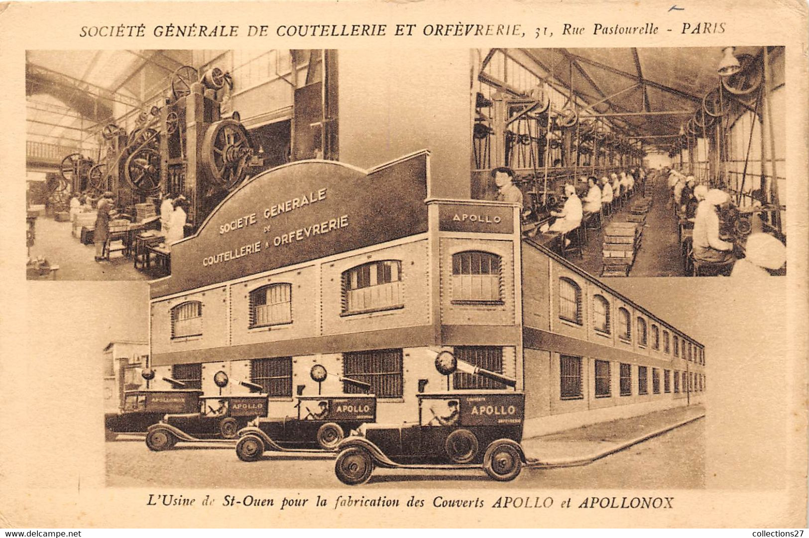 PARIS-75003- STE GENERALE DES COUTELLERIE ET ORFEVRERIE 31 RUE PASTOURELLE - L'USINE DE ST-OUEN POUR FABRICATION DES COU - Arrondissement: 03