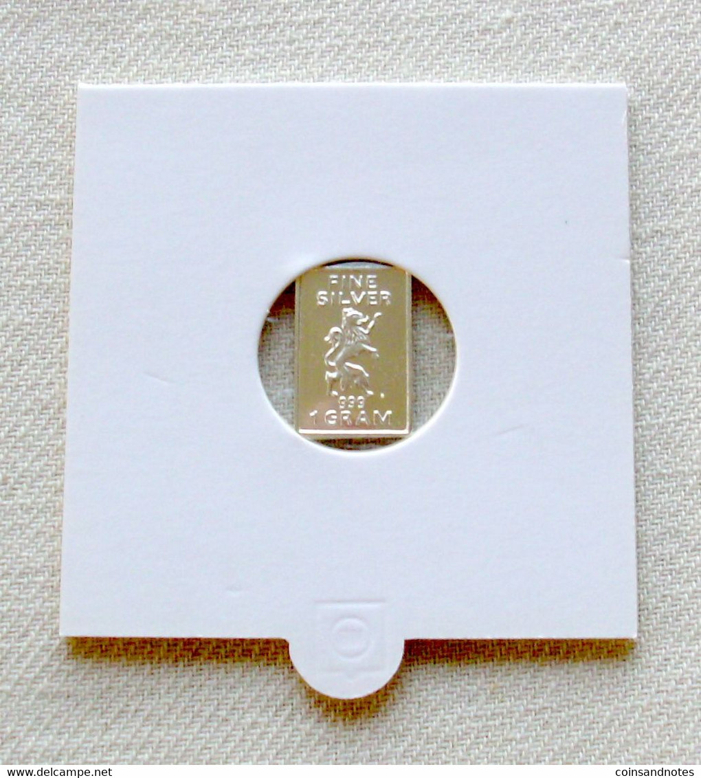 1 Gr .999 Zilver Baartje/Silver Bar 'Heraldic Lion' - UNC - Sammlungen