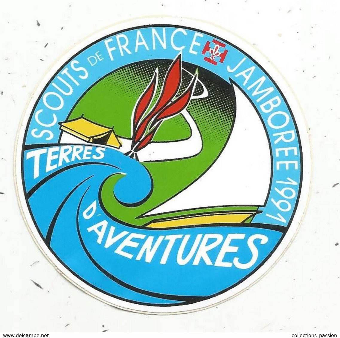 Autocollant , SCOUTS DE FRANCE , JAMBOREE 191 , Terres D'aventures - Stickers