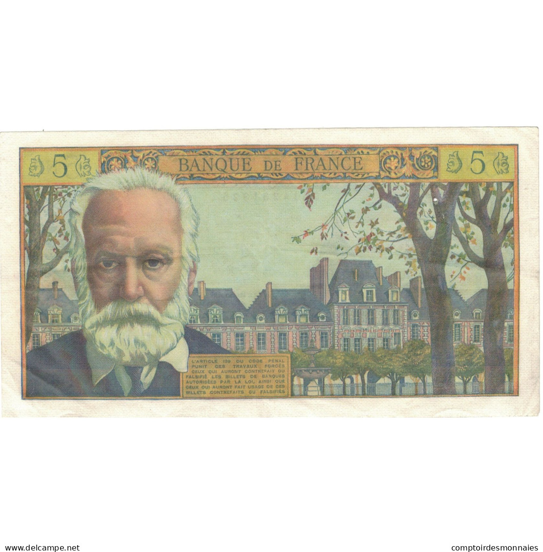 France, 5 Nouveaux Francs, 1959, 1959-03-05, TTB+, Fayette:56.01, KM:141a - 5 NF 1959-1965 ''Victor Hugo''