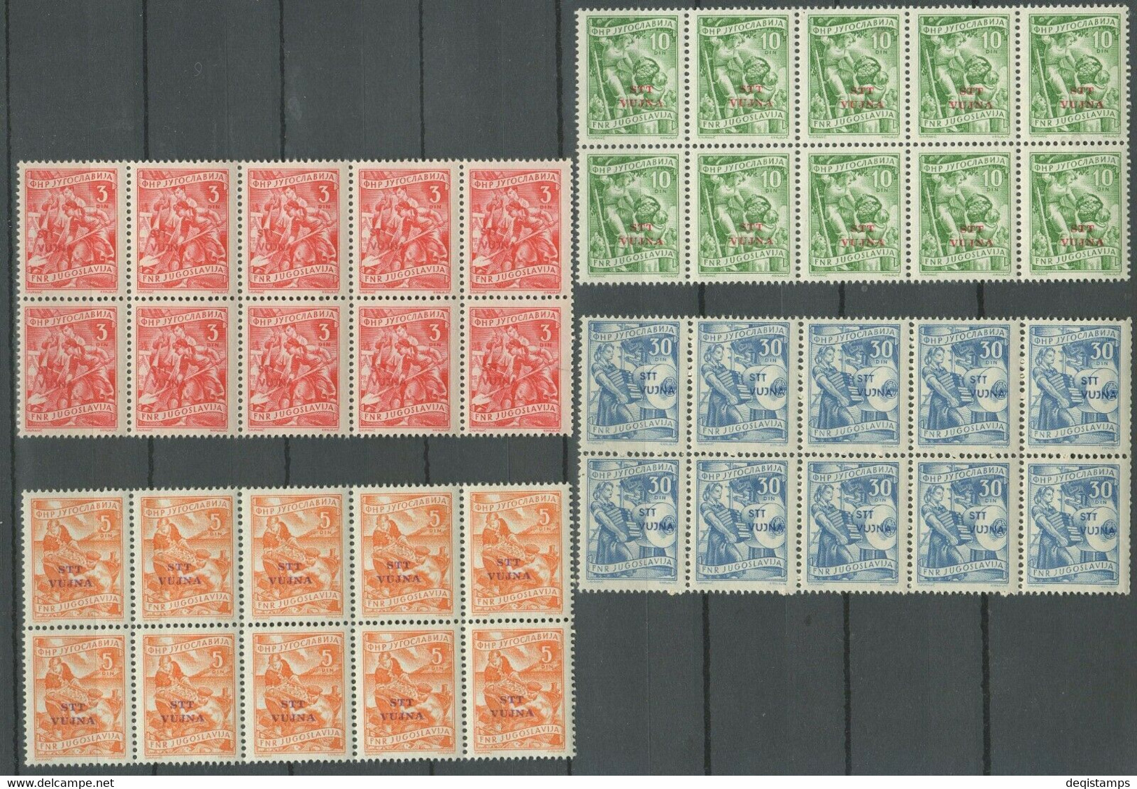 Yugoslavia - Trieste Zona B 195 ☀ Industry Block Of 10 Mi 75 Eur ☀ MNH** - Yugoslavian Occ.: Trieste