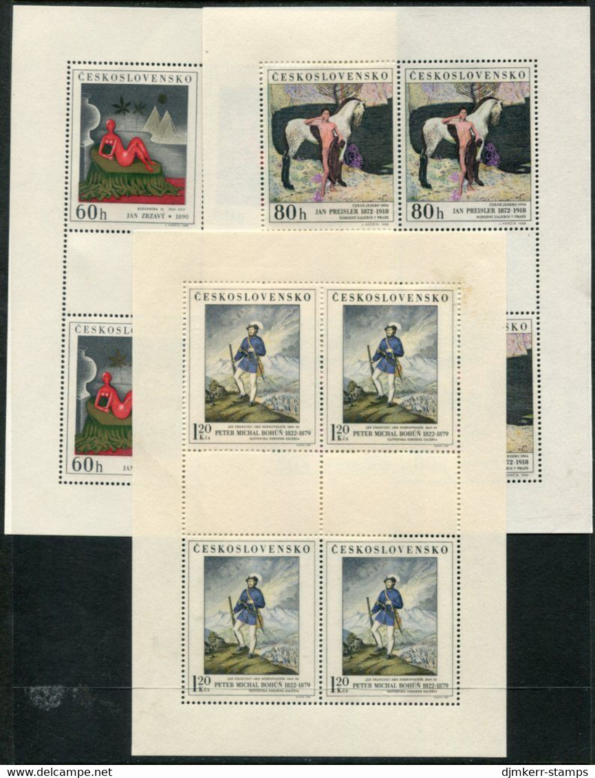 CZECHOSLOVAKIA 1968 National Gallery Paintings In Sheetlets Of 4 MNH / **  Michel 1839-43 Kb - Blocks & Kleinbögen