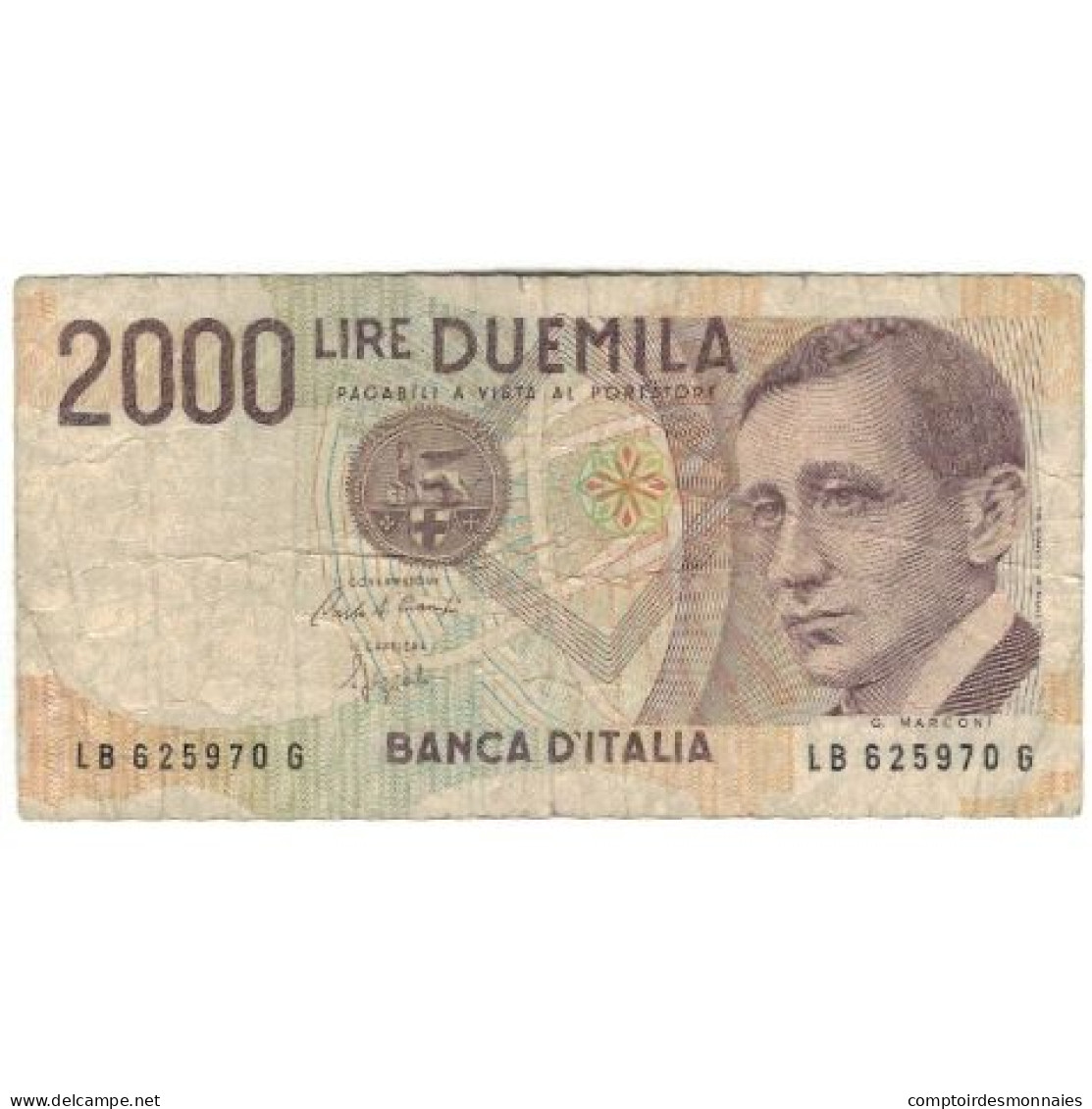 Billet, Italie, 2000 Lire, 1990-1992, Undated (1990-92), KM:115, B - 2000 Liras