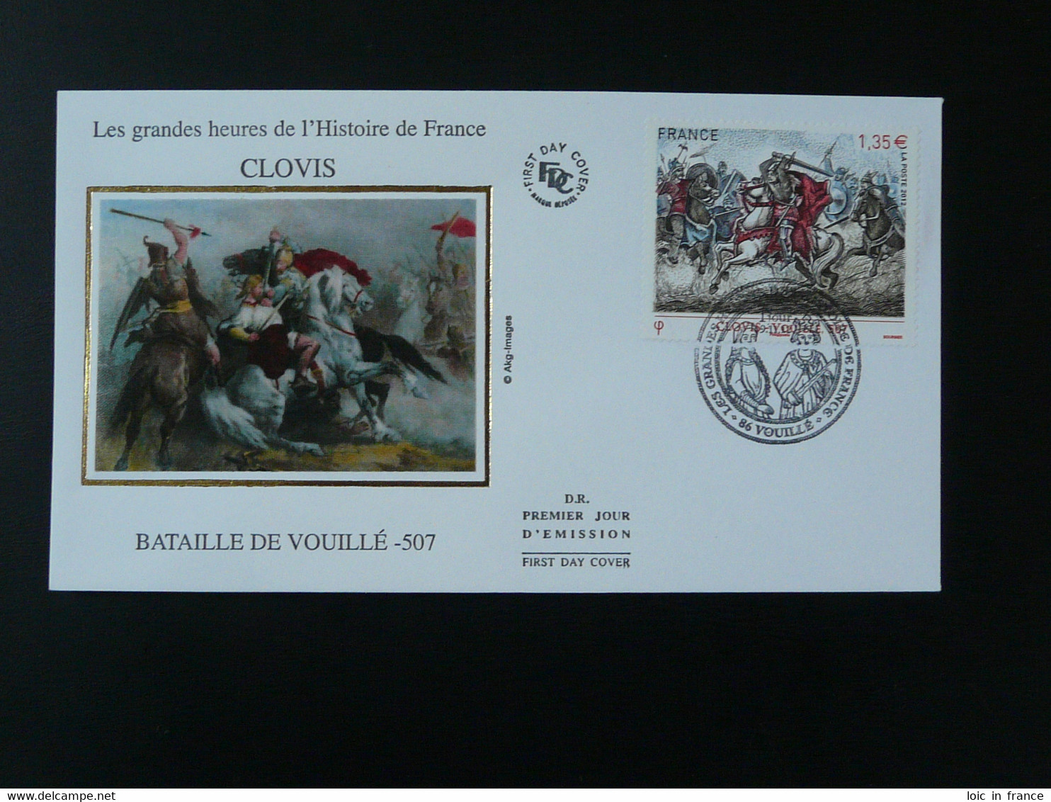 FDC Roi King Clovis Cheval Horse Bataille De Vouillé Cheval Horse Medieval History 86 Vienne 2012 - 2010-2019