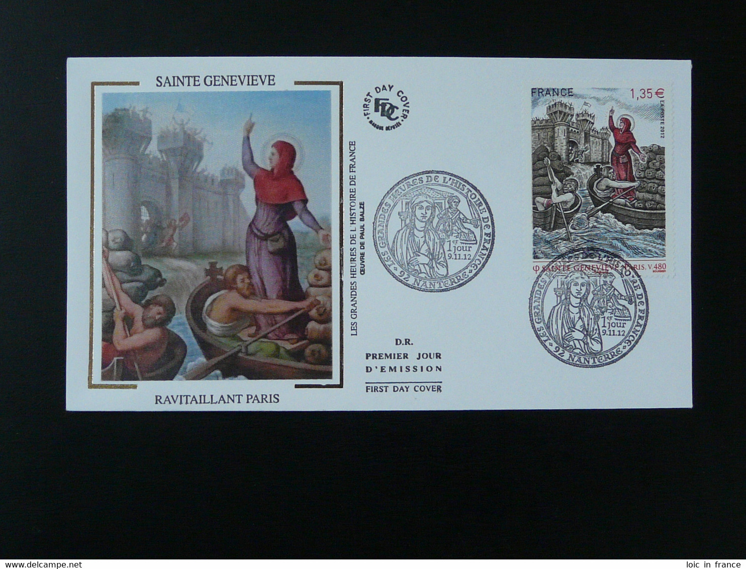 FDC Sainte Geneviève Ravitaillant Paris Moyen Age Medieval History 92 Nanterre 2012 - 2010-2019