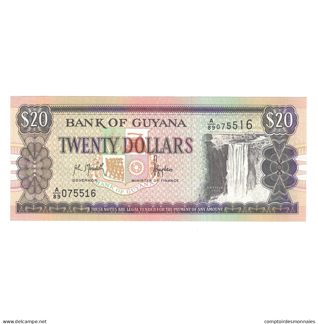 Billet, Guyana, 20 Dollars, Undated (1996), KM:30a, NEUF - Guyana