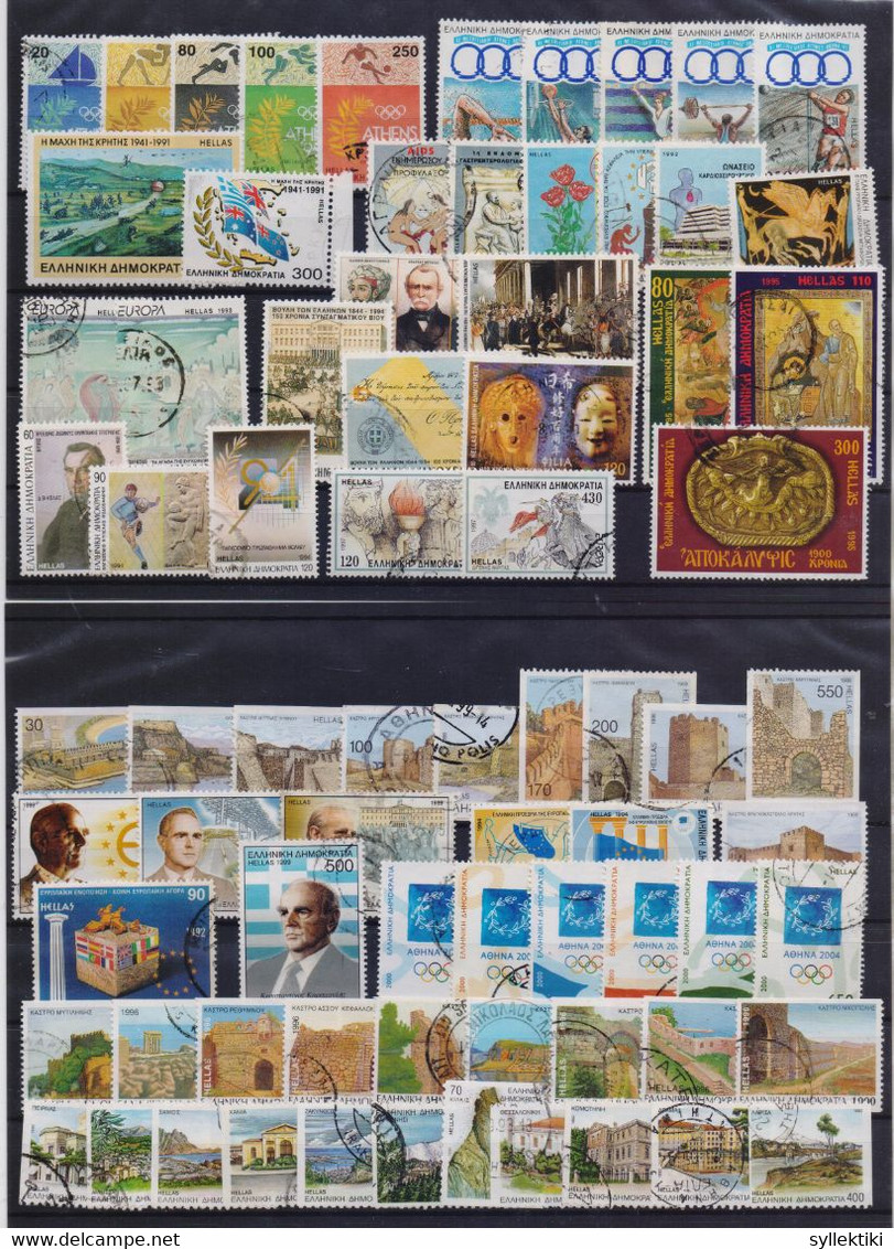 GREECE 1990-2000 COLLECTION OF 36 DIFFERENT SETS USED STAMPS (144 DIFFERENT STAMPS)   HELLAS CATALOGUE VALUE EURO 102.00 - Sammlungen