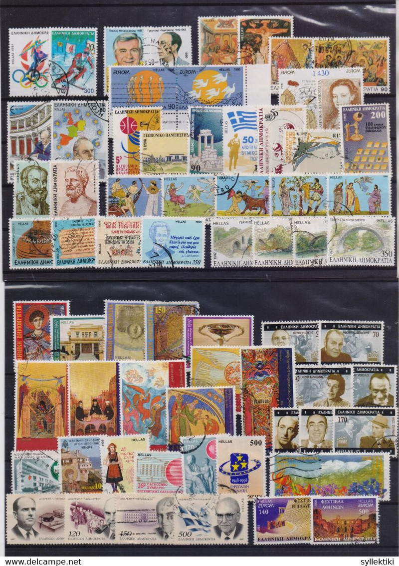 GREECE 1990-2000 COLLECTION OF 36 DIFFERENT SETS USED STAMPS (144 DIFFERENT STAMPS)   HELLAS CATALOGUE VALUE EURO 102.00 - Sammlungen
