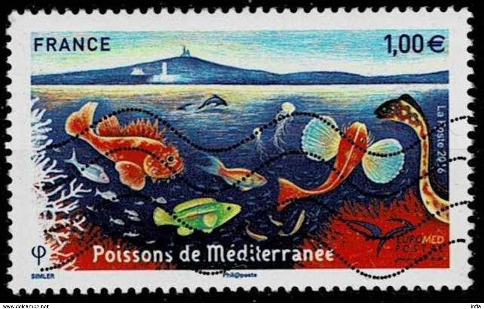 Frankreich 2016,Michel#  Yt:FR 5077, Mi:FR 6499 O Mediterranean Fish - Gebruikt