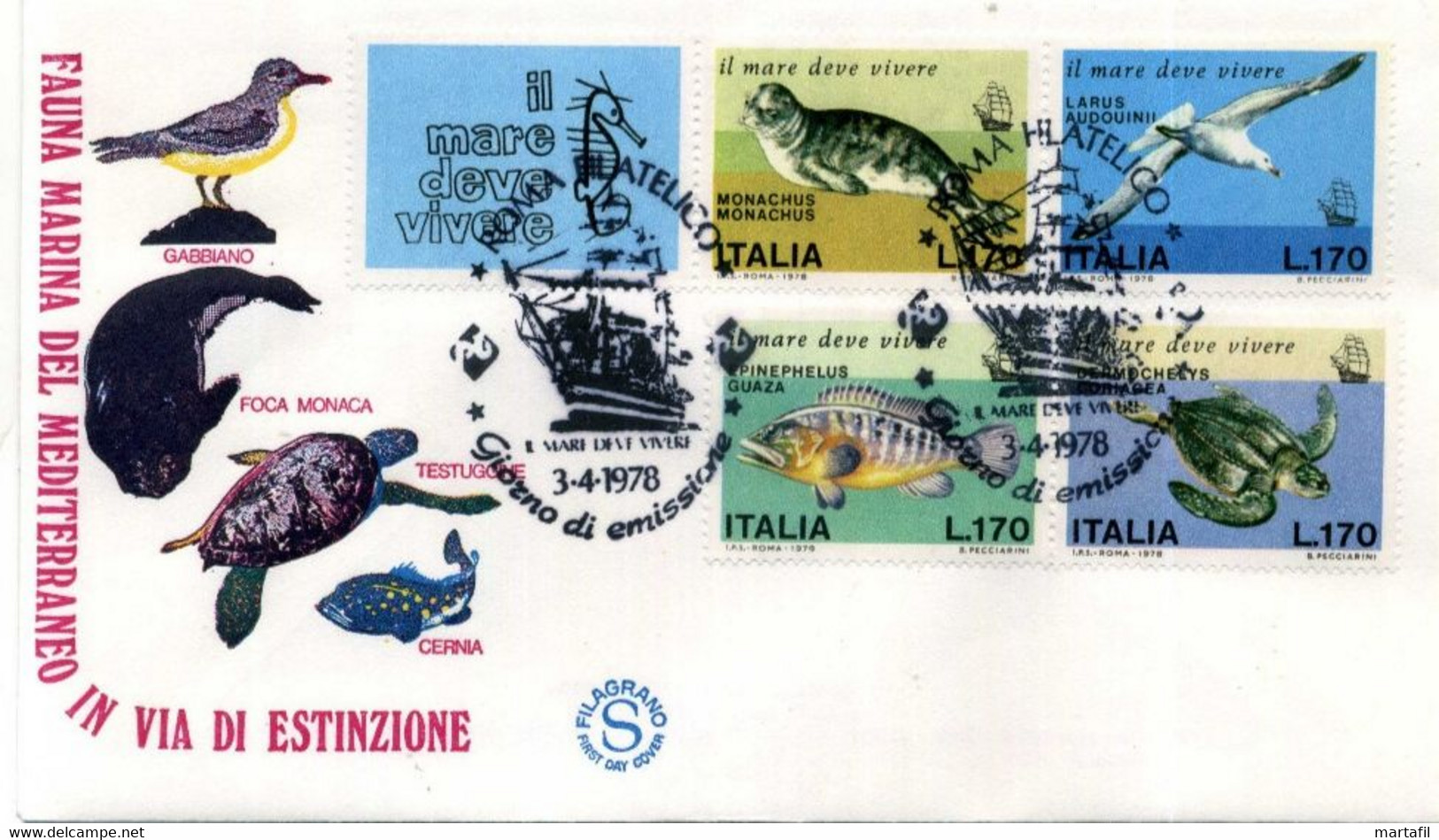 1978 FDC Il Mare Deve Vivere 1406/1409 - FDC