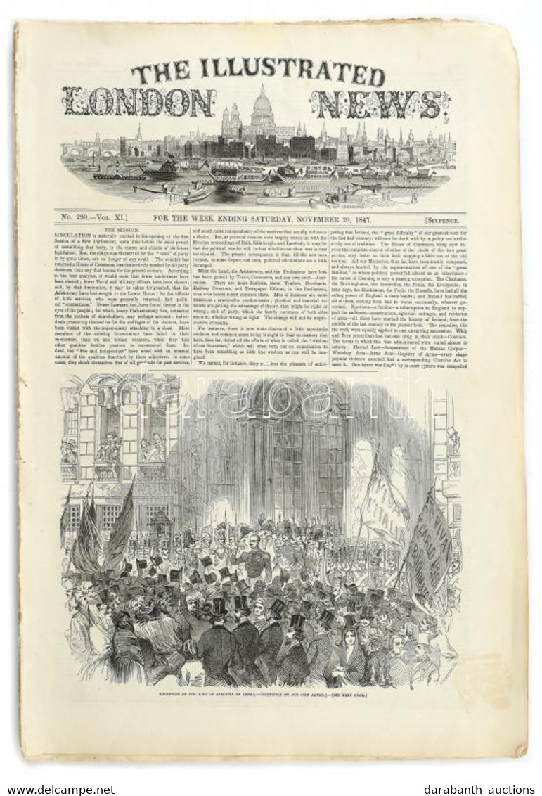 1847 Lánchíd Fametszetű Illusztrációja A The Illustrated London News 1847. Nov. 20. Számában, Angol Nyelvű Rövid Híradás - Stampe & Incisioni