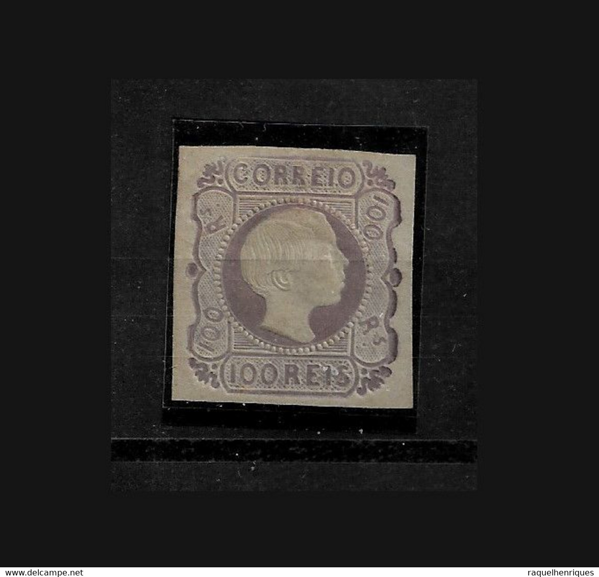 PORTUGAL STAMP - 1855 King Pedro V 100 REIS MH (CRL1-34) - Used Stamps