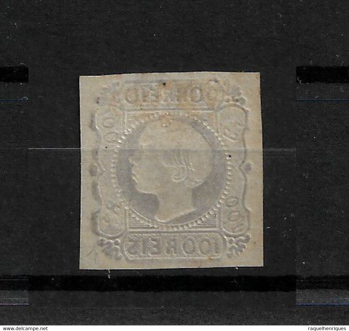 PORTUGAL STAMP - 1855 King Pedro V 100 REIS MH (CRL1-34) - Used Stamps