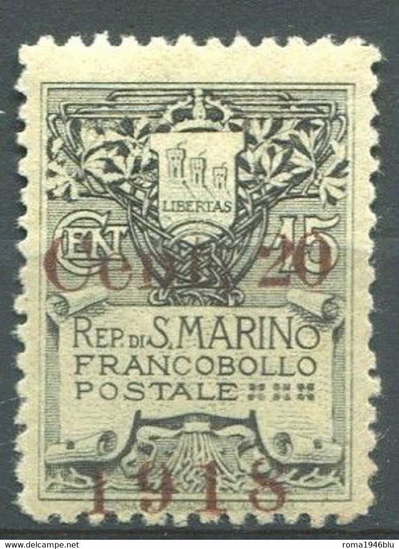 SAN MARINO 1918 20  C. SU 15 C.* MNH - Ungebraucht