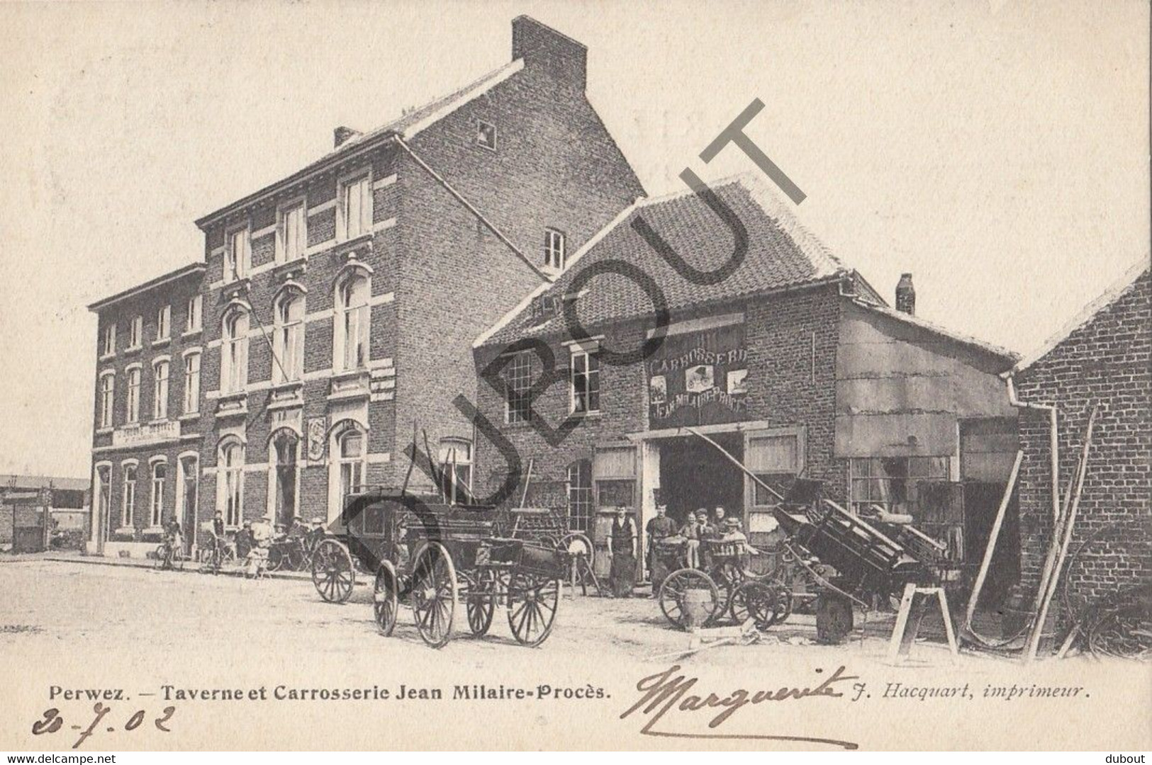 Postkaart/Carte Postale PERWEZ - Taverne Et Carrosserie Jean Milaire - Procès  (C927) - Perwez