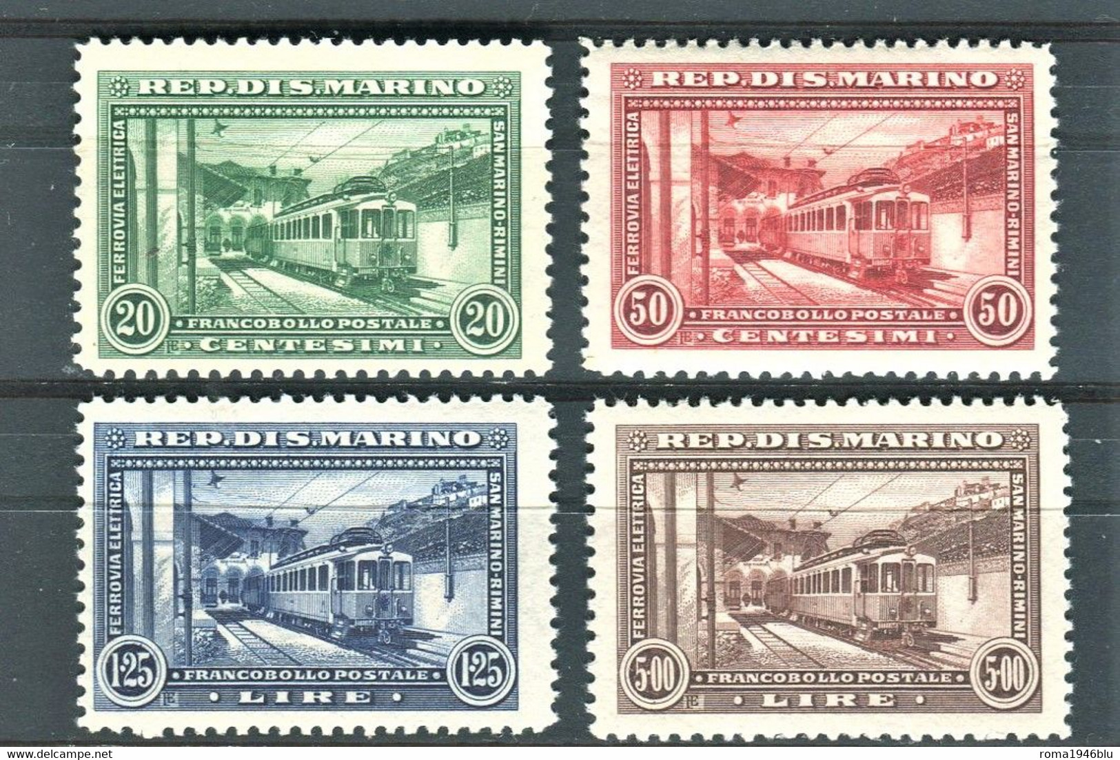 SAN MARINO 1932 FERROVIA RIMINI-SAN MARINO SERIE CPL. ** MNH - Unused Stamps