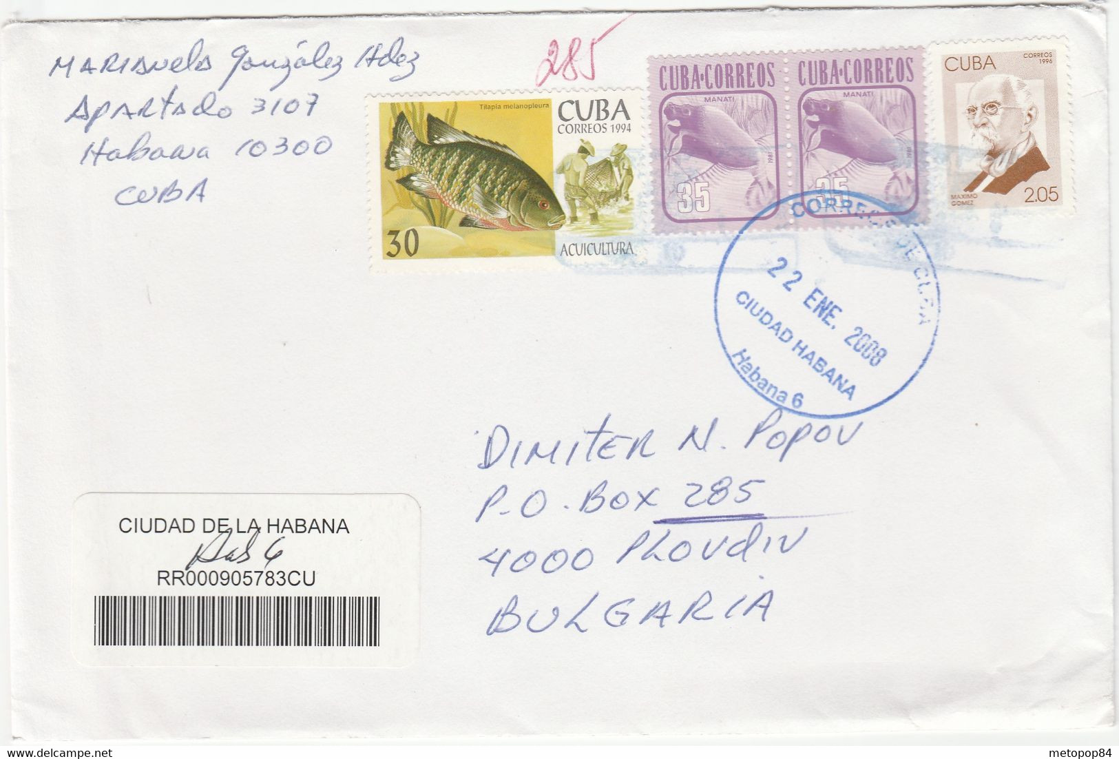 Cuba Postally Used Cover - Briefe U. Dokumente