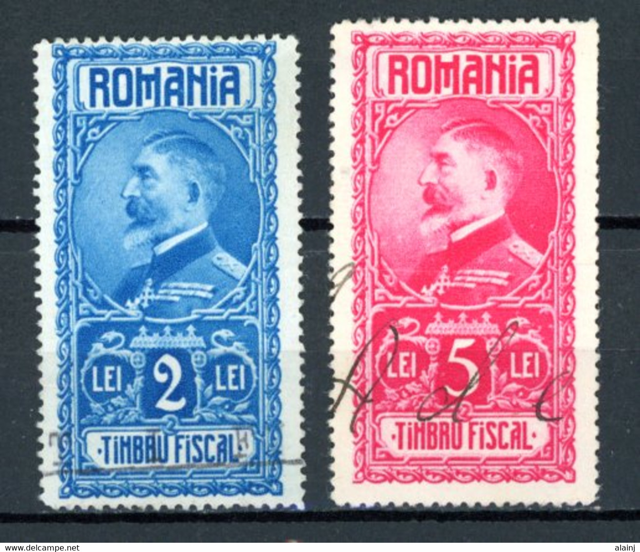 Roumanie   Y&T   Revenue Stamp   Obl.  ---    Timbru Fiscal  --  King Ferdinand  --  Oblitérations Manuscrites... - Fiscaux