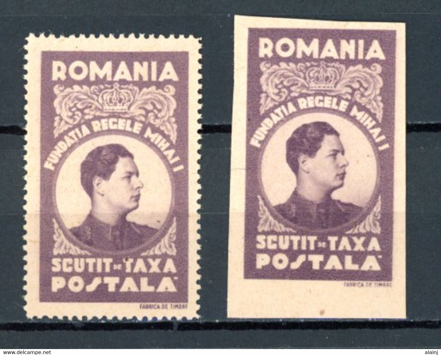 Roumanie   Y&T   Revenue Stamp   X   ---    Scutit Taxa  --  King Mihai  --  Excellent état. - Fiscales