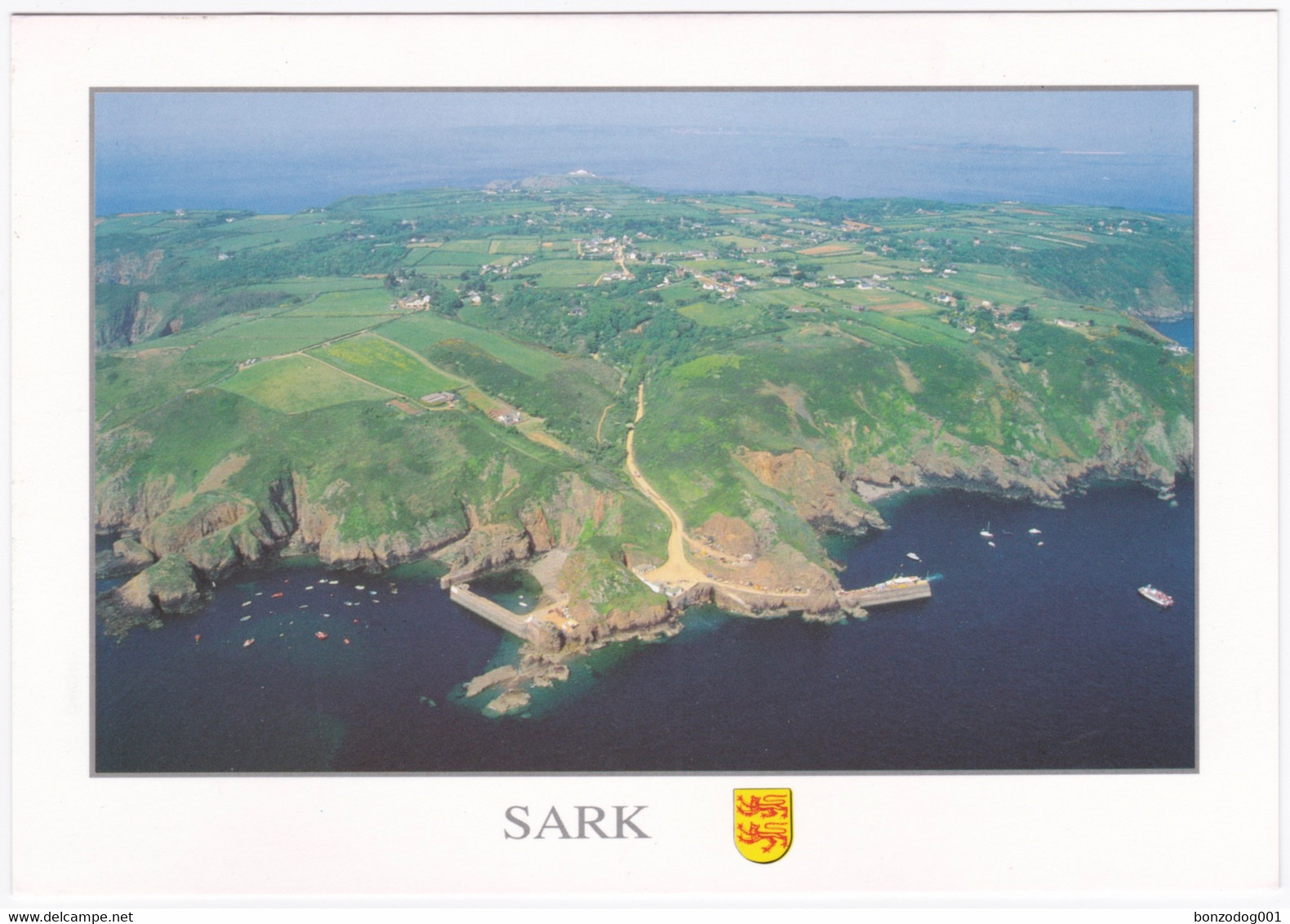 Sark Scene - The Harbours And The Island From The East, Sark - Sark