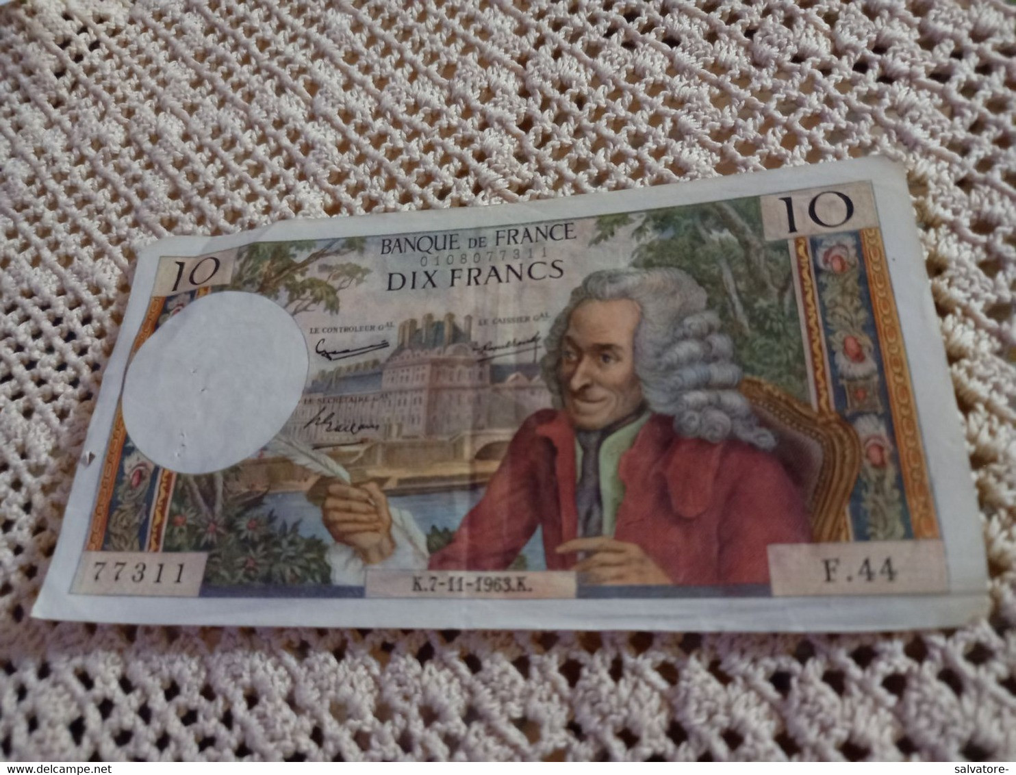 BANCONOTA 10 FRANCS - K.7-11-1963.K.- F.44 - 10 F 1963-1973 ''Voltaire''