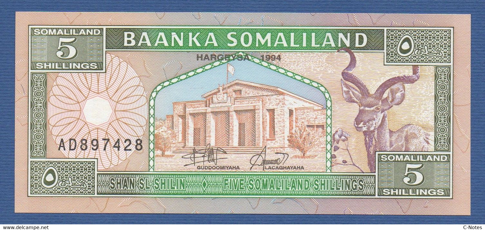 SOMALILAND  - P.1 – 5 SL SHILIN 1994 UNC Serie AD897428 - Other - Africa