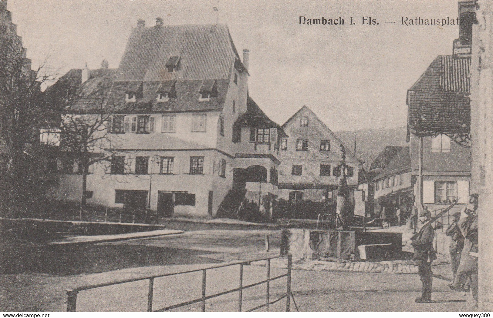 67 DAMBACH  HAGUENAU.   Rathausplatz     TB PLAN  PAS COURANT     DEC 1918 - Dambach-la-ville