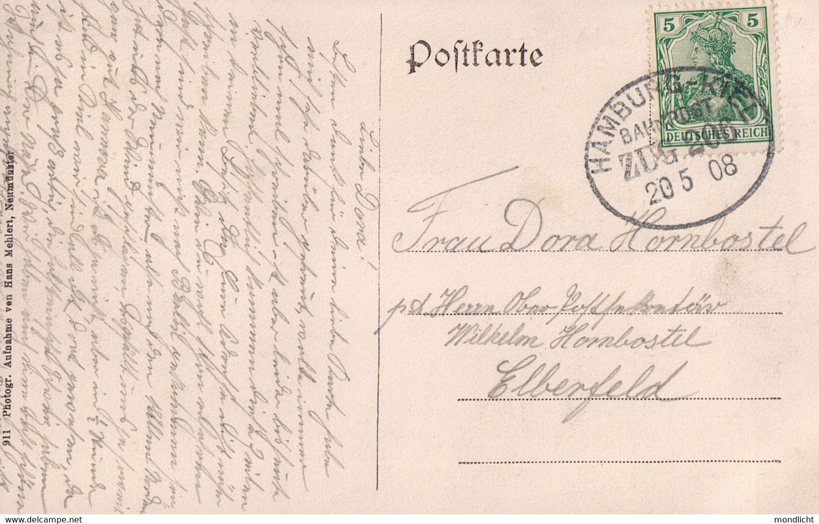 Seebad Einfeld, Inh. H. Nagel. Bahnpost 1908. (Neumünster). - Neumuenster