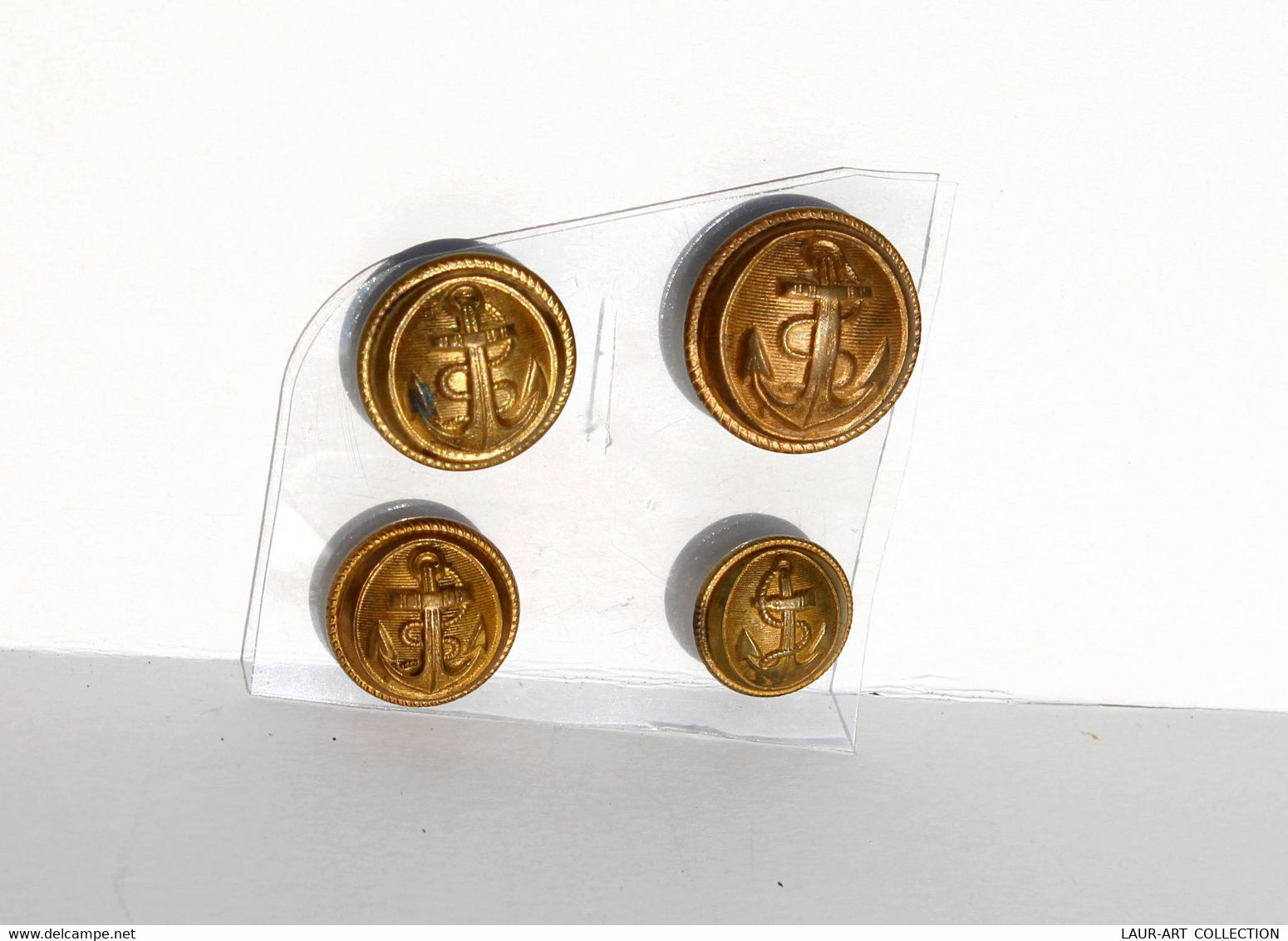 LOT 4 BOUTON UNIFORME ANCIEN - MILITAIRE MARINE ARMEE ANCRE OVALE  16,18,19,22mm             (2202.85) - Bottoni