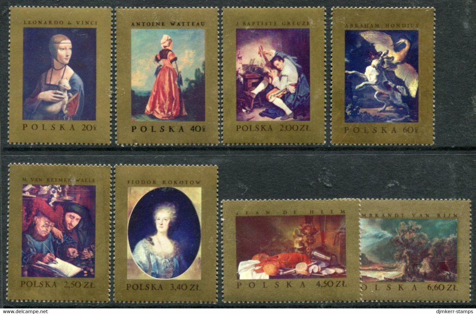 POLAND 1967 National Gallery Paintings MNH / **.  Michel 1808-15 - Unused Stamps