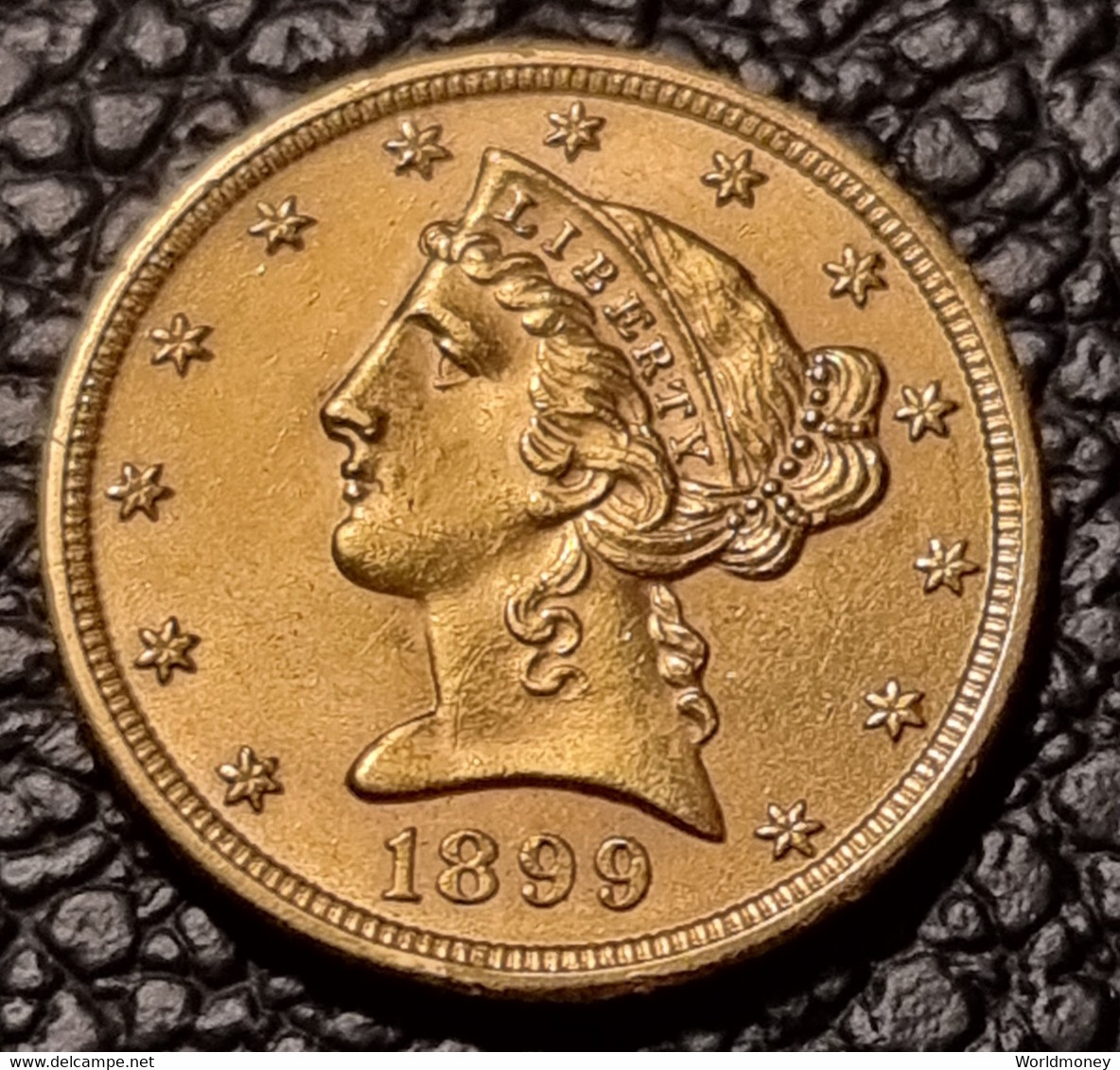 United States 5 Dollars 1899 (Gold) - 5$ - Half Eagles - 1866-1908: Coronet Head (tête Couronnée)