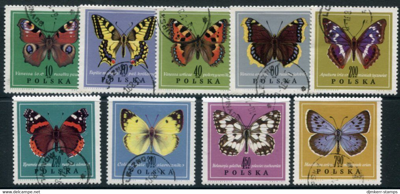 POLAND 1967 Butterflies Used  .  Michel 1797-805 - Used Stamps