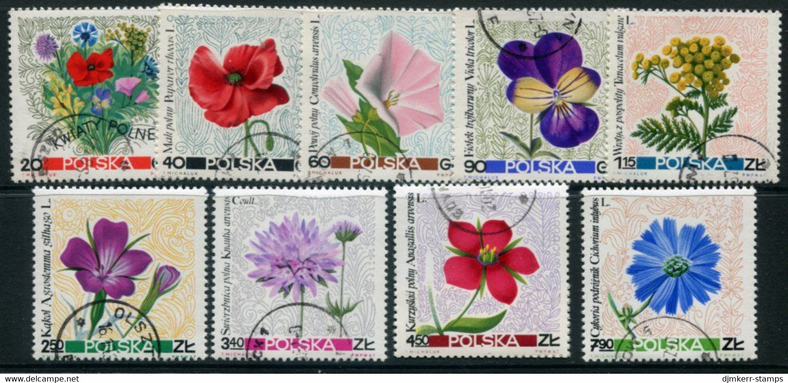 POLAND 1967 Meadow Flowers Set Used.  Michel 1781-89 - Used Stamps