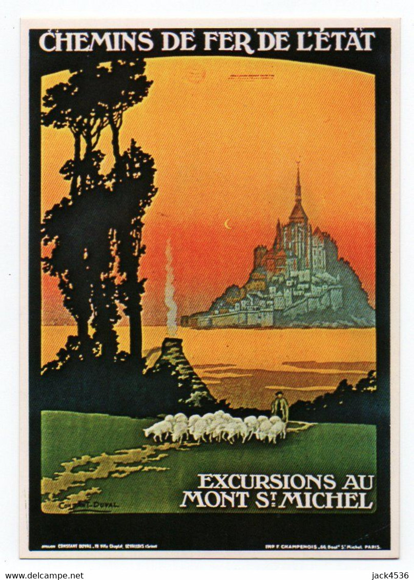 Reproduction D' Affiche - Tourisme - Editeur MIC MAX - Chemin De Fer De L' Etat - MONT SAINT MICHEL - Publicidad