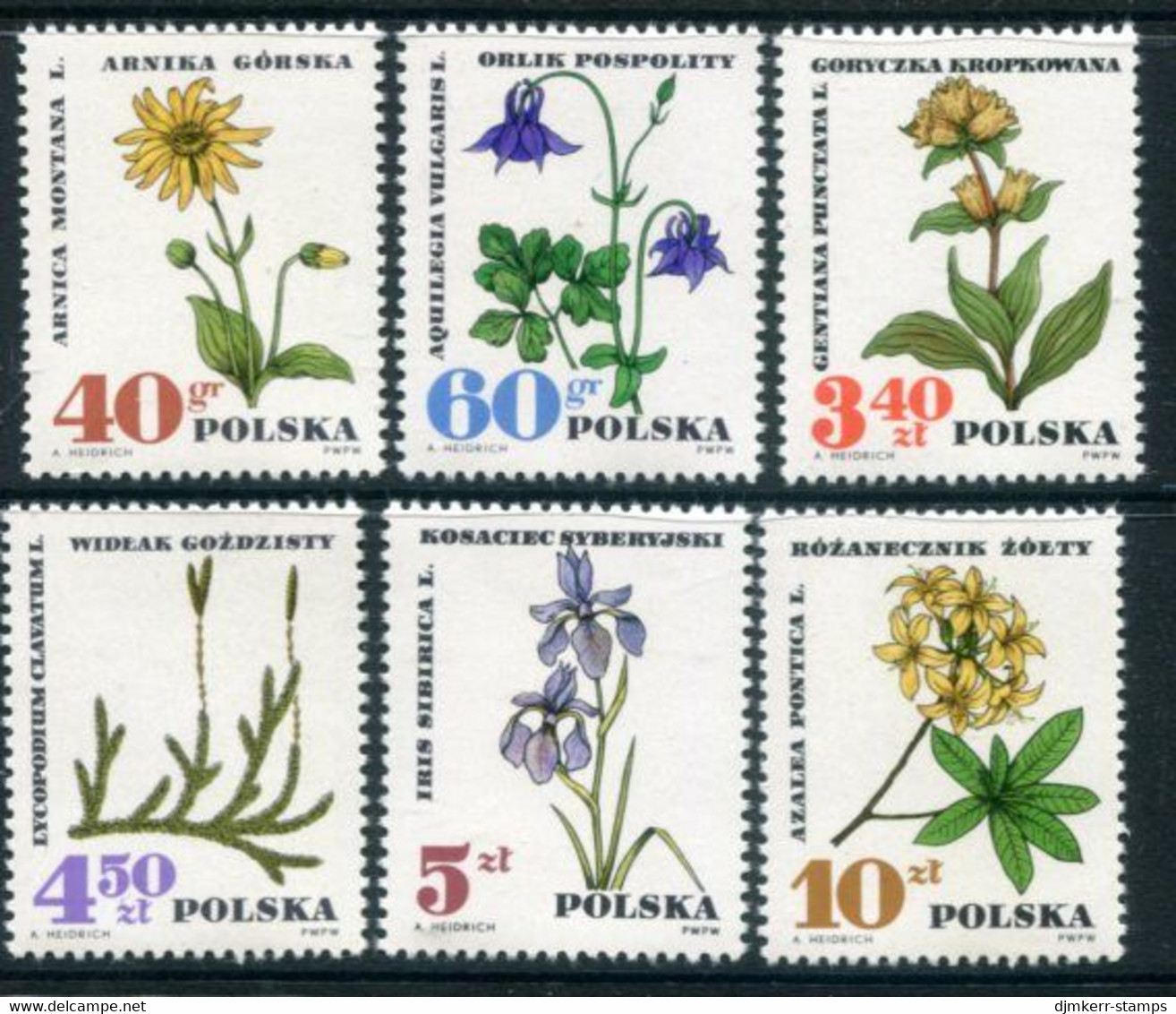 POLAND 1967 Medicinal Plants  MNH / **.  Michel 1770-75 - Nuovi
