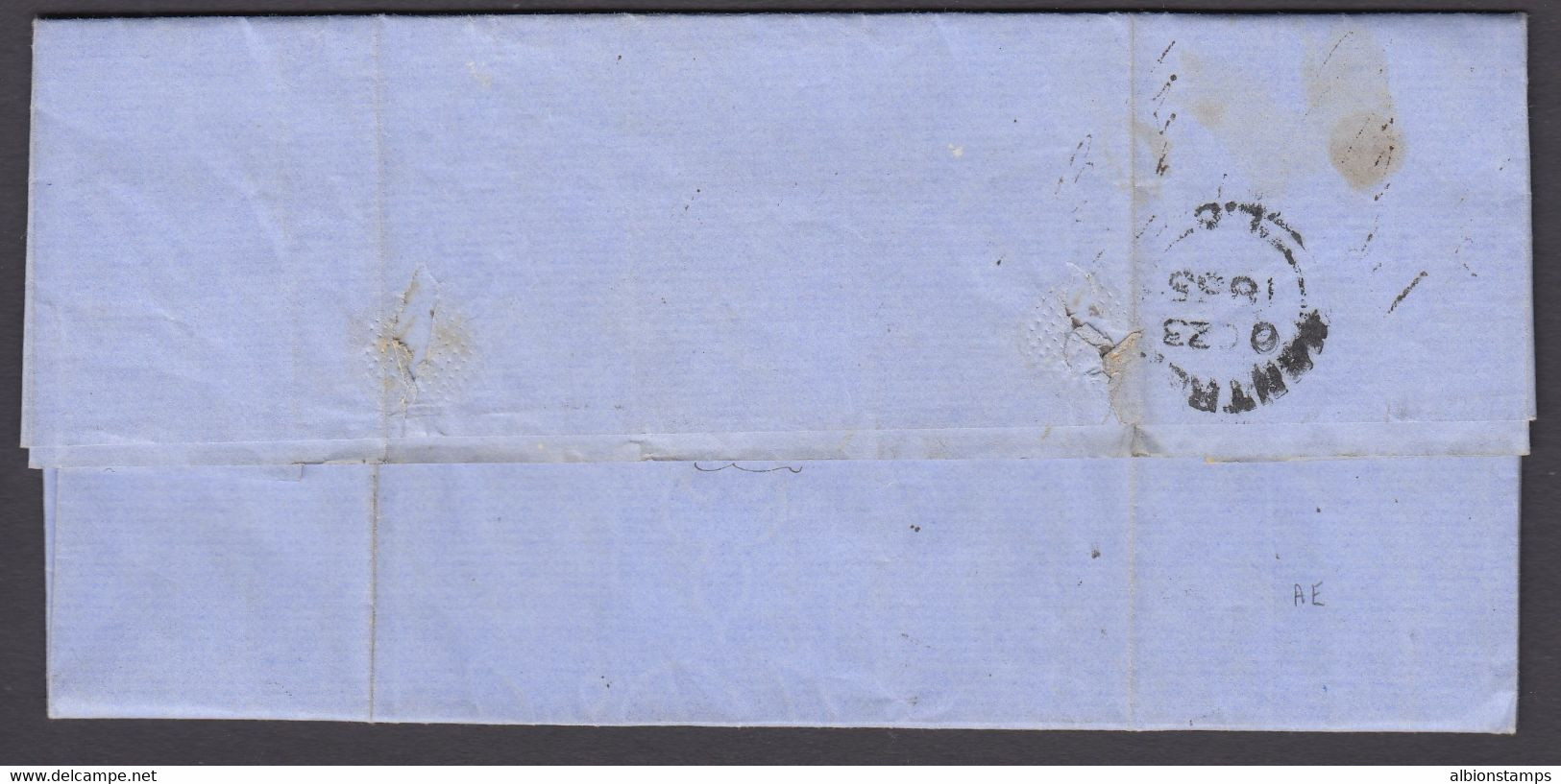 Canada 1855 Stampless Folded Letter, Quebec And "6" To Montreal - ...-1851 Préphilatélie